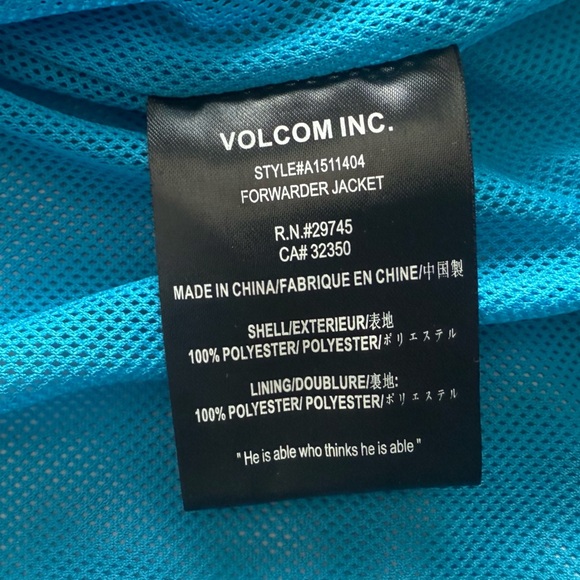 Volcom Forwarder Jacket Blue All Over Print Hoodie Mens Size S Skateboard Grunge - Picture 8 of 9